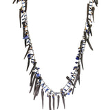 Experimental Ceramic Necklace with Lapis in Oxidized Silver