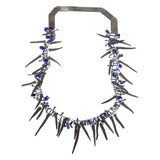 Experimental Ceramic Necklace with Lapis in Oxidized Silver