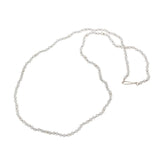 Selenite Bead Necklace with Brushed Silver Handmade Beads and Clasp