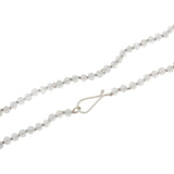Selenite Bead Necklace with Brushed Silver Handmade Beads and Clasp