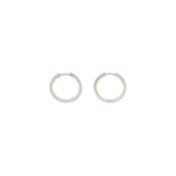 Hinged Hoop Earring in Brushed Silver -  20mm x 1.65mm