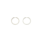 Hinged Hoop Earring in Brushed Silver - 18mm x 1.65mm