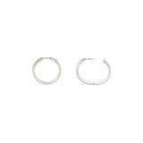 Hinged Hoop Earring in Brushed Silver - 18mm x 1.65mm