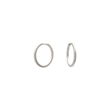 Hinged Hoop Earring in Brushed Silver - 18mm x 1.65mm