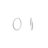 Hinged Hoop Earring in Brushed Silver - 25mm x 1.65mm