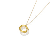 Loop Glass Necklace with Gold Plated Chain