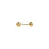 Pave Post Earrings in 24k Yellow Gold with Champagne Diamonds