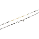 Short Links Chain in Oxidized Silver with 7 Consecutive Gold Links