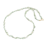 Geometric Faceted Green Amethyst Necklace with 18k Gold Beads and Clasp