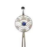 Vintage Japanese Hair Stick in Silver with Kyanite Cabochon