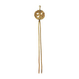 Vintage Japanese Brass Hair Stick in Brass with Floral Motif