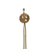 Vintage Japanese Brass Hair Stick in Brass with Floral Motif