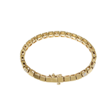 Rectangular Diamond Tennis Bracelet in 14k Yellow Gold with 12 Diamonds