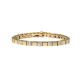Rectangular Diamond Tennis Bracelet in 14k Yellow Gold with 12 Diamonds