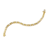 Rectangular Diamond Tennis Bracelet in 14k Yellow Gold with 12 Diamonds