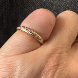 Custom Pave Pathway Pinky Ring with Client's Ring and Diamonds