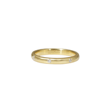 2.5 mm Lightweight Modeled Band in 18k Yellow Gold with White Diamonds