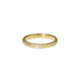 2.5 mm Lightweight Modeled Band in 18k Yellow Gold with White Diamonds