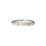 2.5mm Modeled Band in Brushed Silver with White Sapphires & File Finish