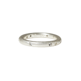 2.5mm Modeled Band in Brushed Silver with White Sapphires & File Finish