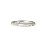 2.5mm Modeled Band in Brushed Silver with White Sapphires & File Finish