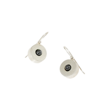 Circle Earrings in Silver with Hematite
