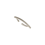 Curved Bar Ear Earring Cuff in Brushed Silver