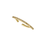Curved Bar Ear Cuff in 18k Gold with Champagne Diamonds