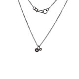 Circle and Dot Charm Necklace in Oxidized Silver