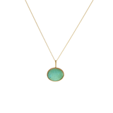 Turquoise Pendant in 22k Gold, Oxidized Silver & 18k Gold