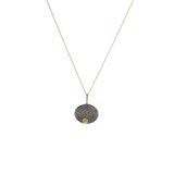 Turquoise Pendant in 22k Gold, Oxidized Silver & 18k Gold