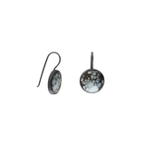 Round Ivory Hills Variscite Earrings in Oxidized Silver