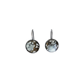 Round Ivory Hills Variscite Earrings in Oxidized Silver