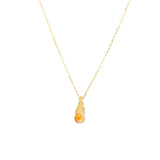 Citrine Briolette Pendant in Sand-Textured 18k Yellow Gold