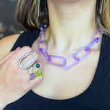 Medium Lilac Oval Choker Necklace