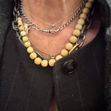 Hatachi Necklace in 18k Palladium White Gold with Grey Diamond on 18k Yellow Gold Chain