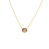 Horizontal Rustic Diamond Pendant in 18k Yellow Gold