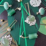 Circle Sugar Crust Jadeite Post Earrings