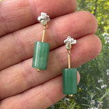Sugar Babe Aventurine Tube Drop Post Earrings
