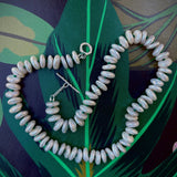Pancake Pearl Knotted Necklace with Silver