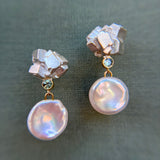 Super Chunk Pancake Pearl Drop Earrings