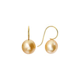 Golden Pearl Earrings with 18k Gold Ear Wires