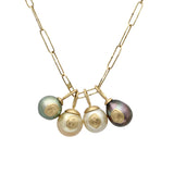 Round Cream South Sea Pearl Pendant in 18k Gold