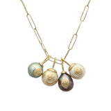Round Cream South Sea Pearl Pendant in 18k Gold