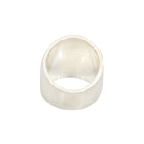Round Cuba Ring with Black Sapphire in Silver