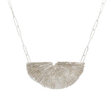 Large Kinoko Pendant Necklace Silver with Handmade Chain