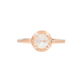 Prong-Set Rosecut Diamond Solitaire Ring in Sand-Textured 14k Rose Gold