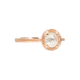 Prong-Set Rosecut Diamond Solitaire Ring in Sand-Textured 14k Rose Gold