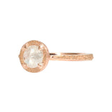 Prong-Set Rosecut Diamond Solitaire Ring in Sand-Textured 14k Rose Gold