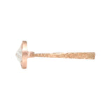 Prong-Set Rosecut Diamond Solitaire Ring in Sand-Textured 14k Rose Gold
